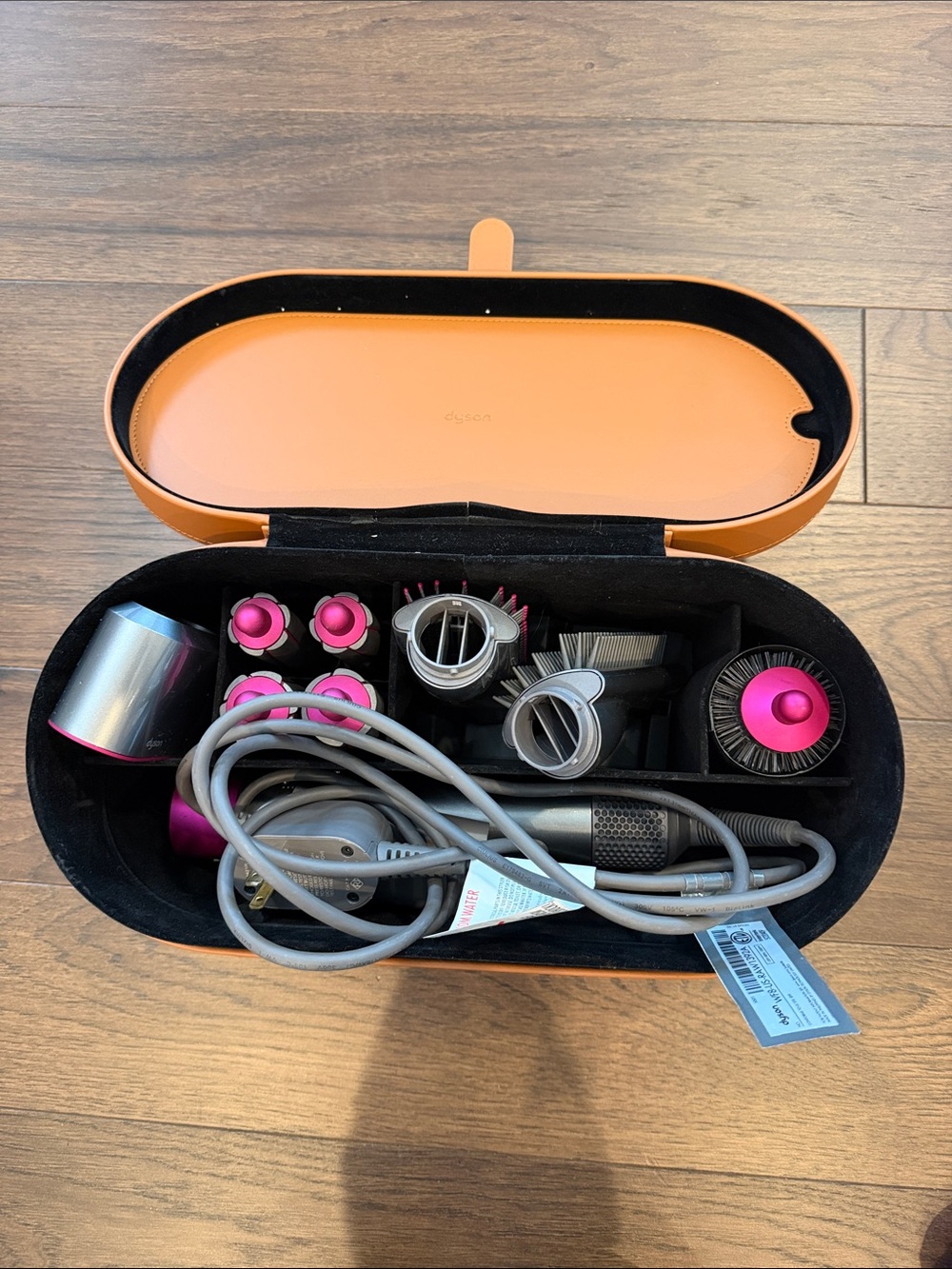 Dyson Airwrap Complete Styler Fuchsia Silver with Attachments & Case Preowned C1